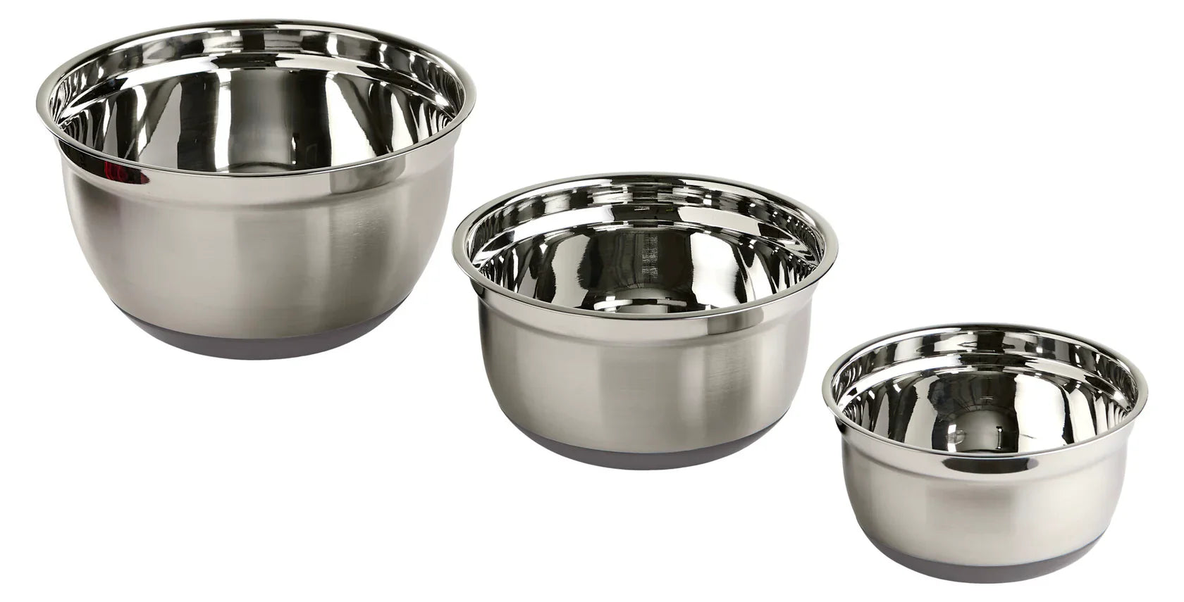 Skålset 3 delar. rostfritt stål med halkfri botten