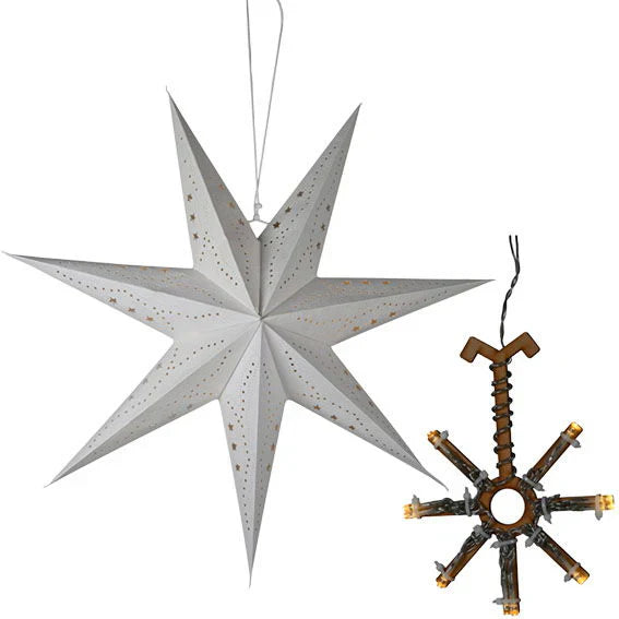 Det gamla apoteket - Pappersstjärna i vitt Ø60 cm