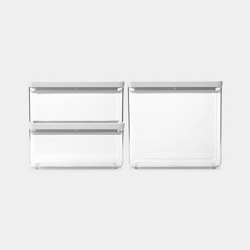 Brabantia - Smakfullt förvaringsset stapelbar 3 delar 2x1,5+1x3,5L