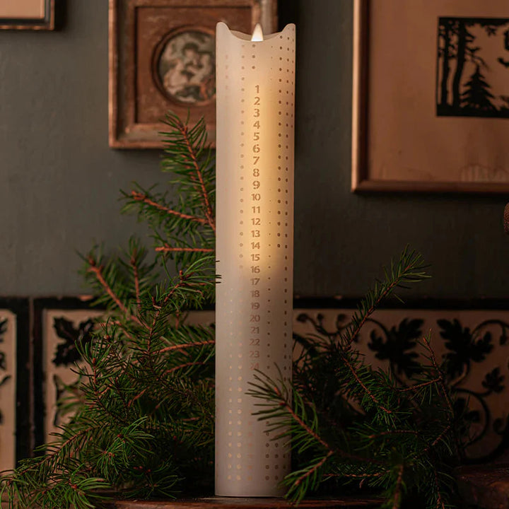 Sirius - Sara kalenderljus - med guldprickar 30 cm