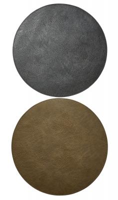 Vändbar bordsunderlägg - PU Ø38 cm svart/oliv