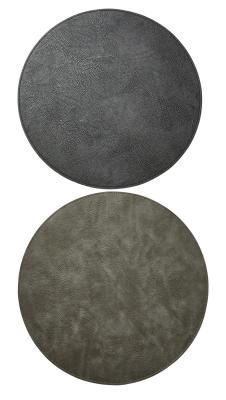 Vändbar bordsunderlägg - PU Ø38cm svart/grå