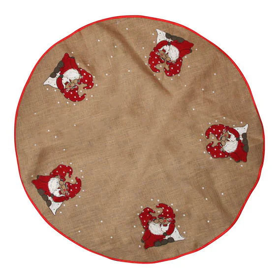 Det gamla apoteket - Julgransfilt Ø 1 m - Tomtefamilj