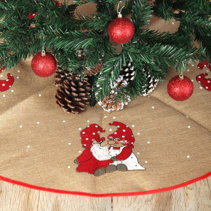 Det gamla apoteket - Julgransfilt Ø 1 m - Tomtefamilj