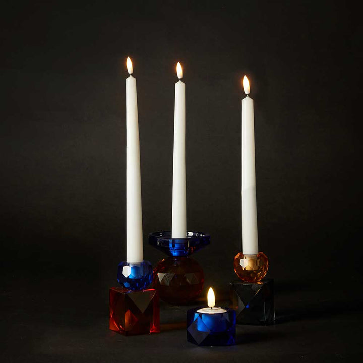 LED ljusstake 3D veke - 38 cm vaxchip vit 2 st.