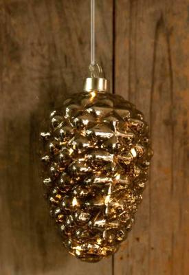 Kogle med LED Ø9x15 cm glas