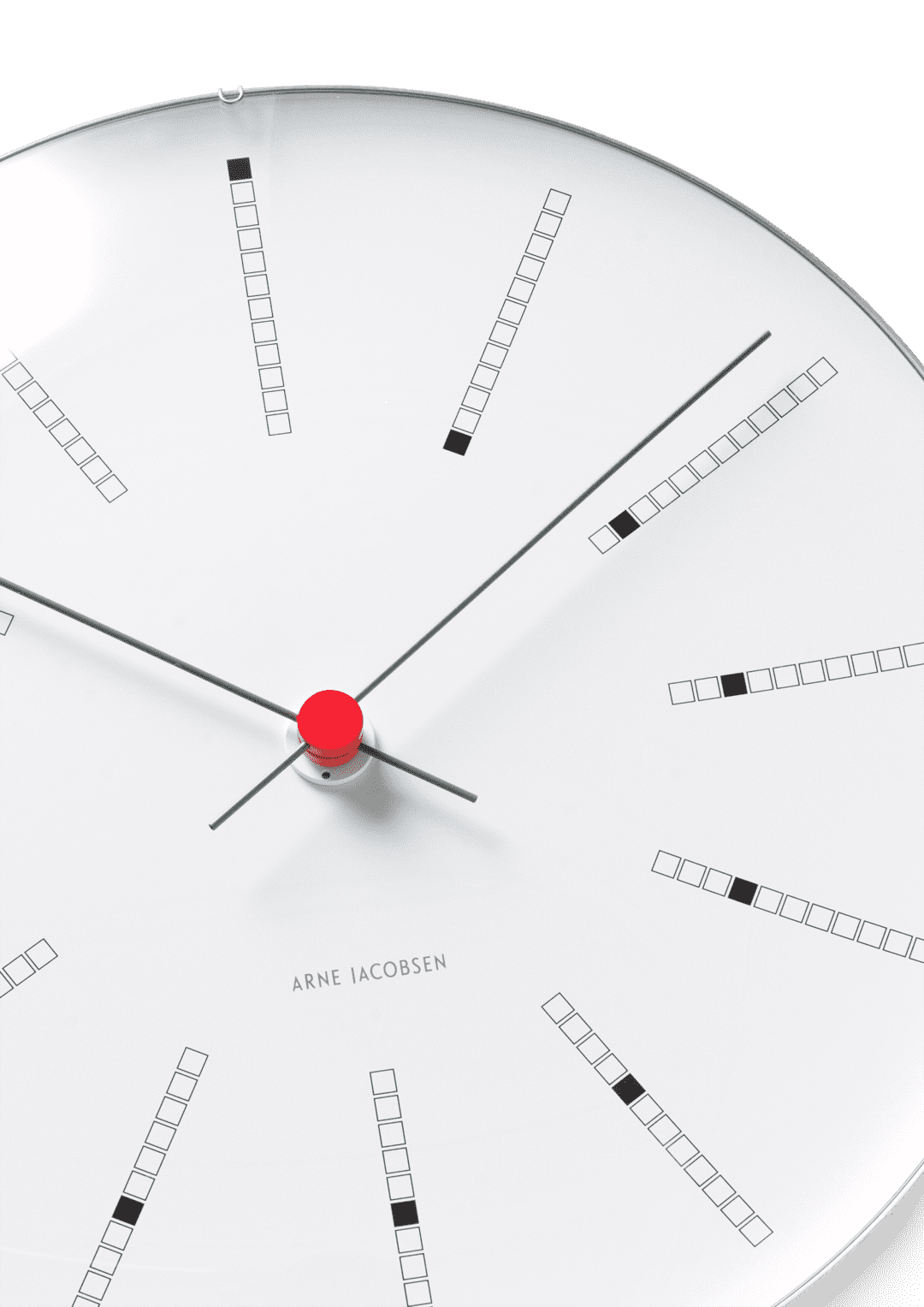 Arne Jacobsen - Bankers väggklocka Ø29 cm vit/svart/röd