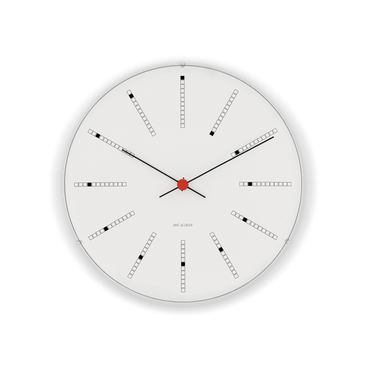 Arne Jacobsen - Bankers väggklocka Ø29 cm vit/svart/röd