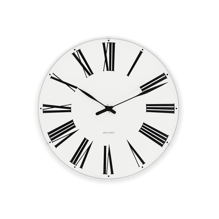 Arne Jacobsen - Romersk väggklocka Ø29 cm vit/svart