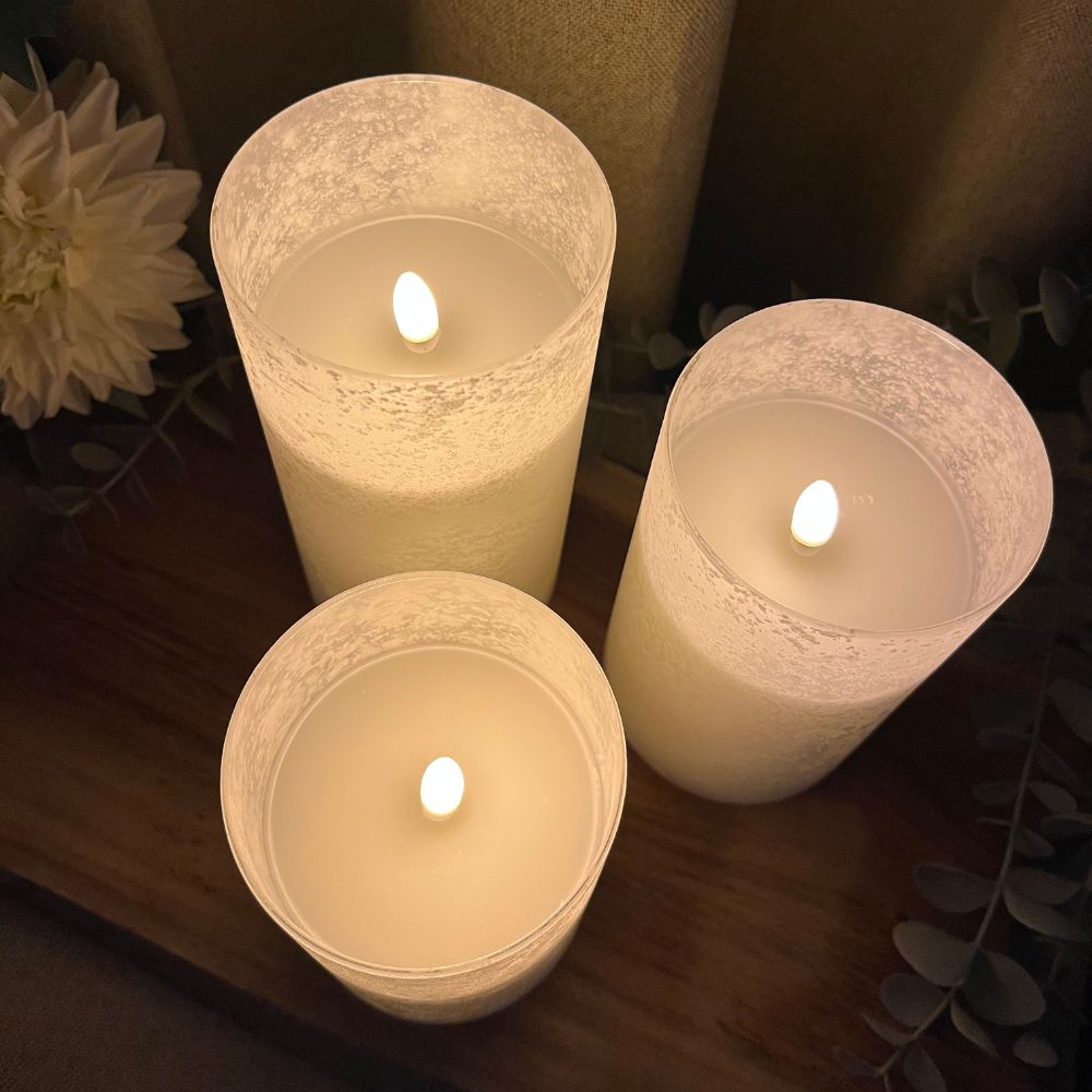 LED-cylinderglas 3 st. - med fjärrkontroll