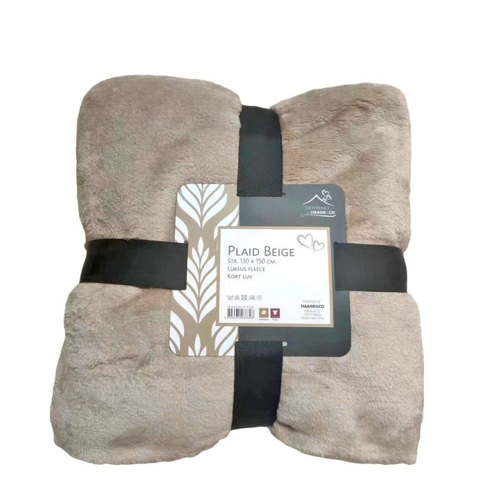 Rutig beige Storlek 130 x 150 cm.