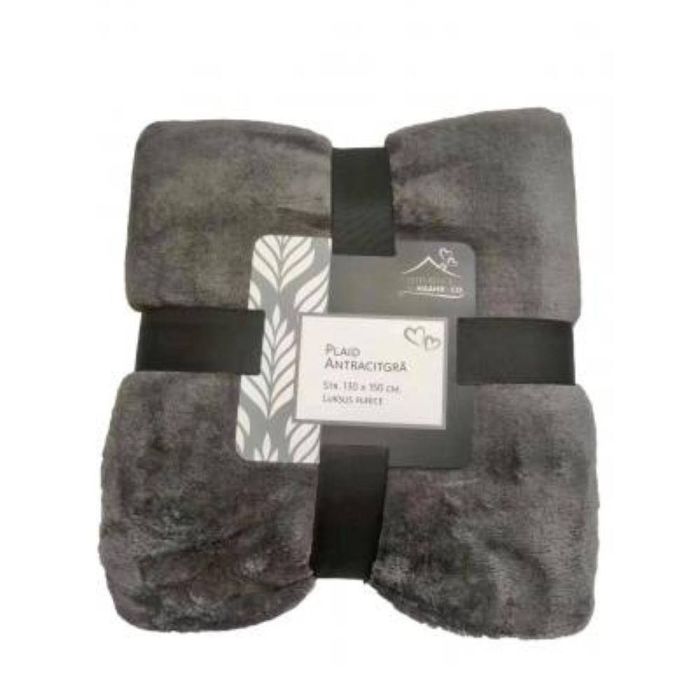 Rutig antracitgrå Storlek 130 x 150 cm.