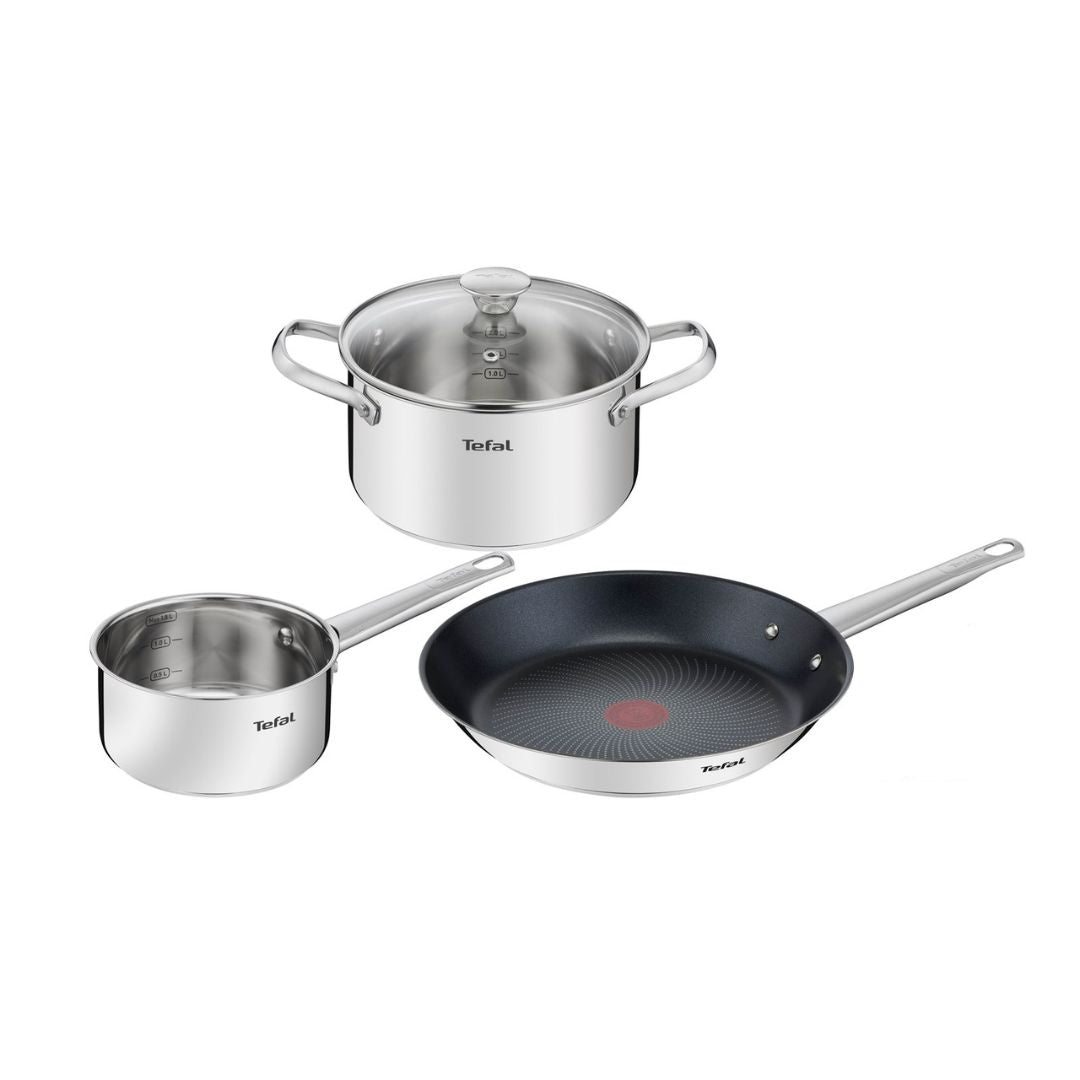 Tefal - Cook eat Pot/Pan set med 4 delar i rostfritt stål