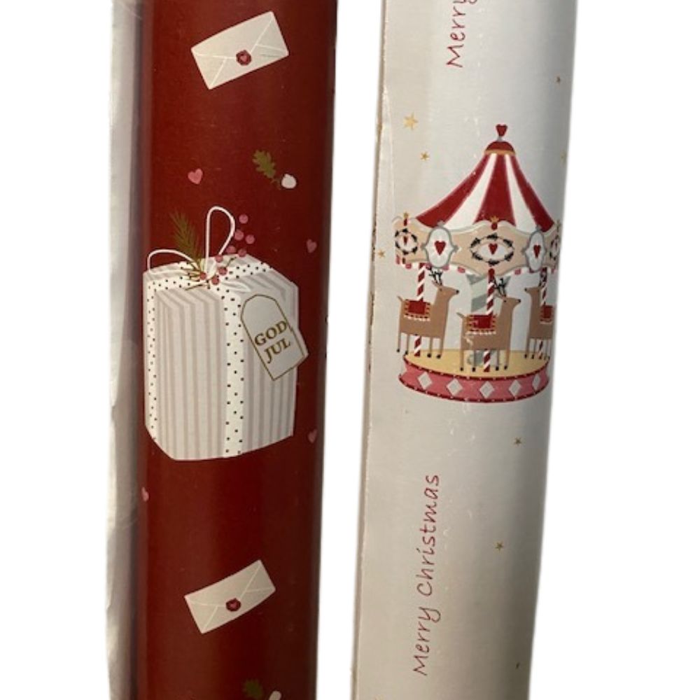 Presentpapper med julmotiv 10 m - blandade mönster