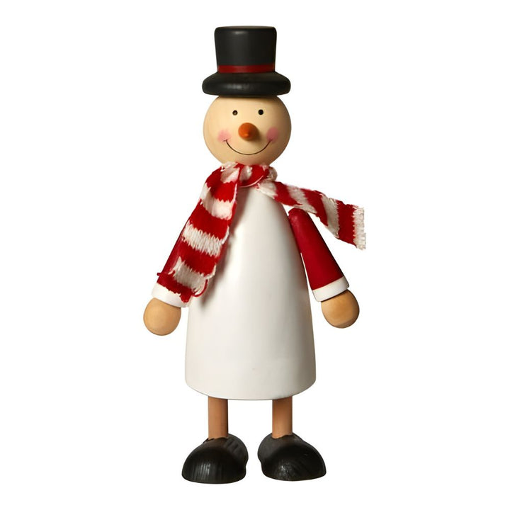 Snögubbe med halsduk - i furu 17,7 cm