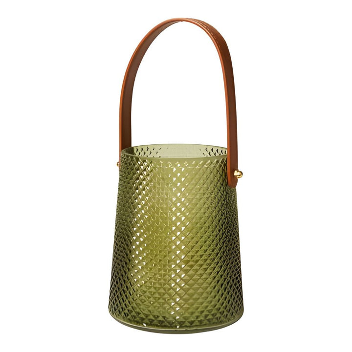 Ljusstake med handtag Ø13x15 cm - i grönt