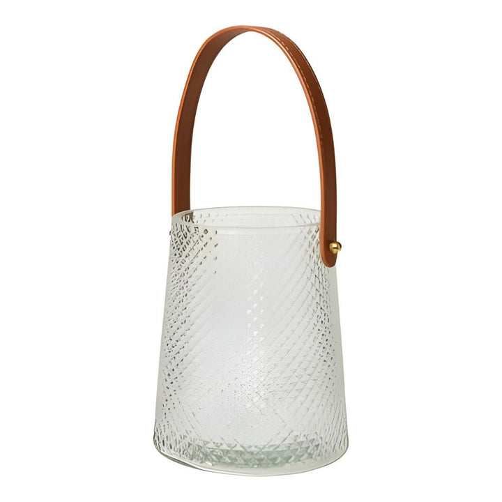 Ljusstake med handtag Ø13x15 cm - i klarglas