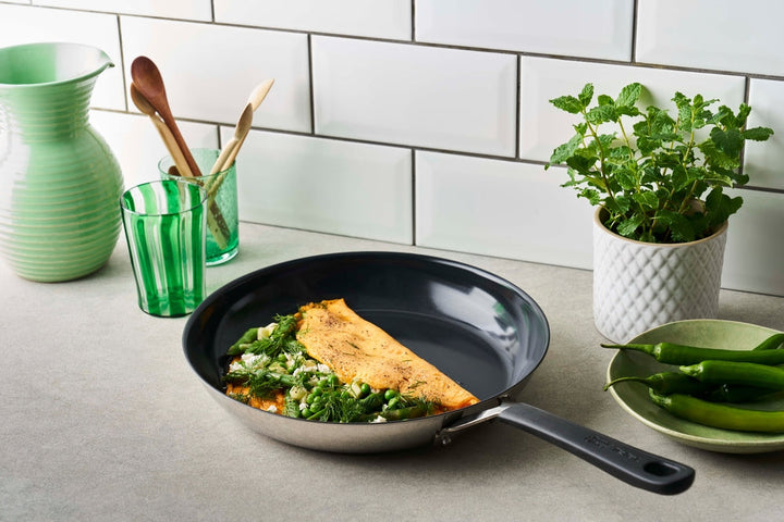 Jamie Oliver Quick & Easy Stekpanna i rostfritt stål, keramisk, 24 cm