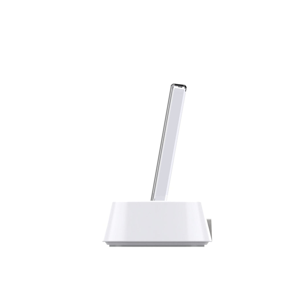 Conzept - Bordsklocka i glas med radiokontroll - vit