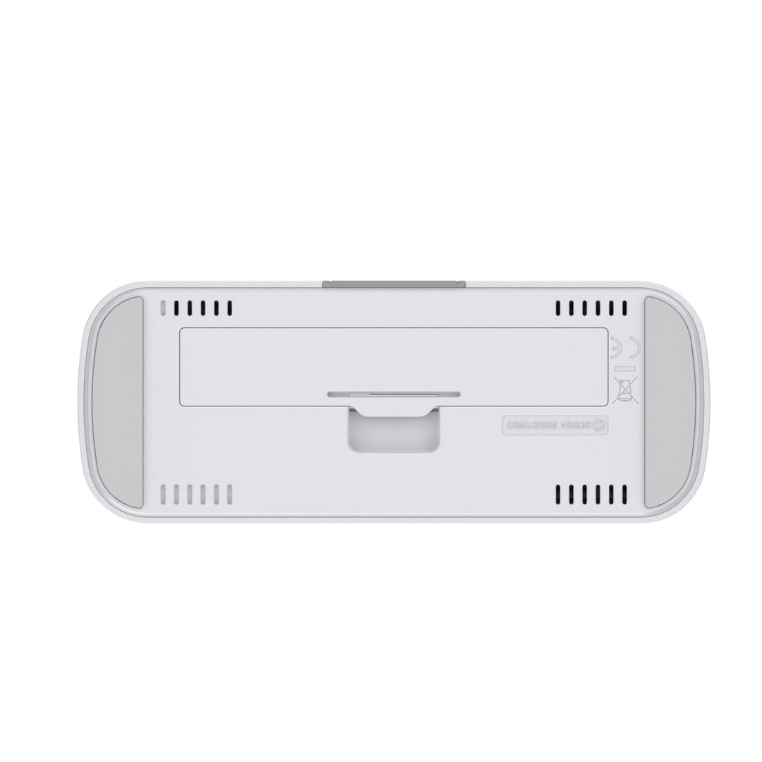 Conzept - Bordsklocka i glas med radiokontroll - vit