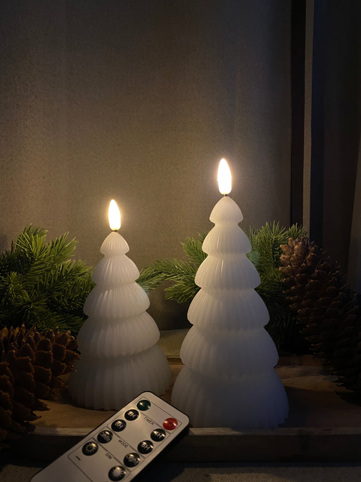 LED-julgran 2 st. i vitt - med fjärrkontroll