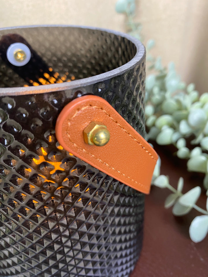 Ljusstake med handtag Ø13x15 cm - i grått