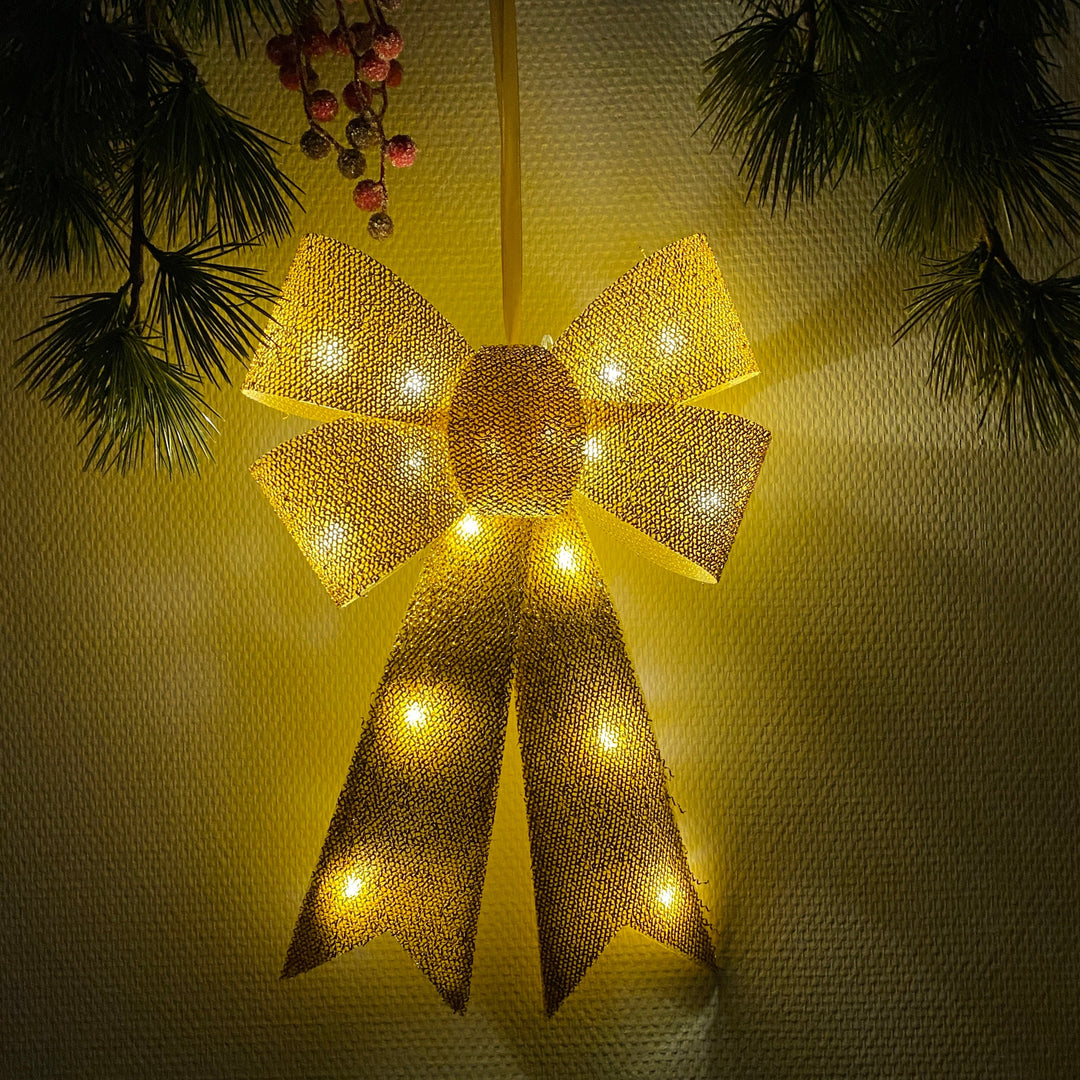 Sirius - Julius-rosett med LED - guld 40 cm