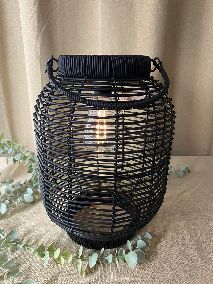 Solcellslykta D22x30 cm PVC/metall svart