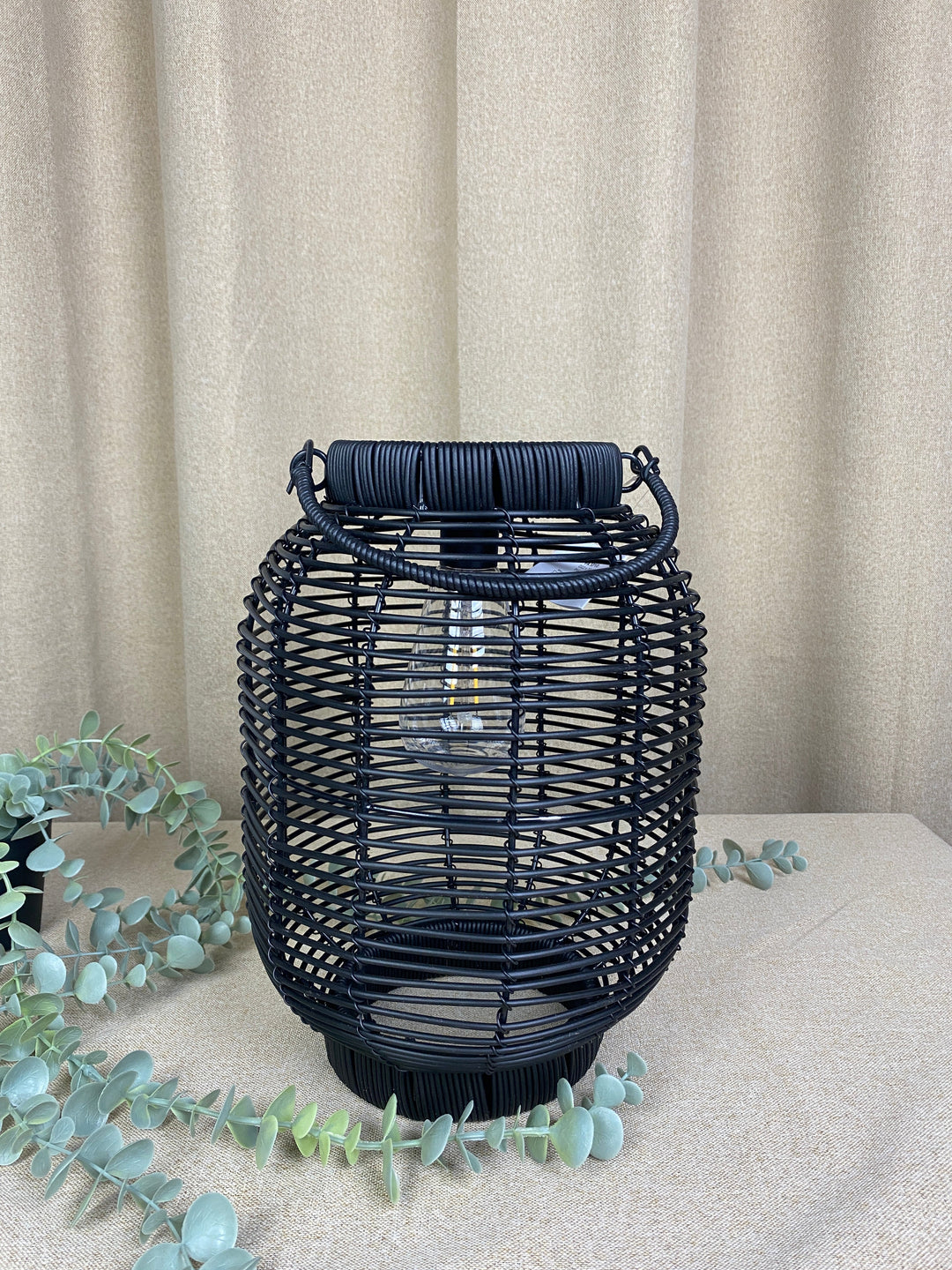 Solcellslykta D22x30 cm PVC/metall svart