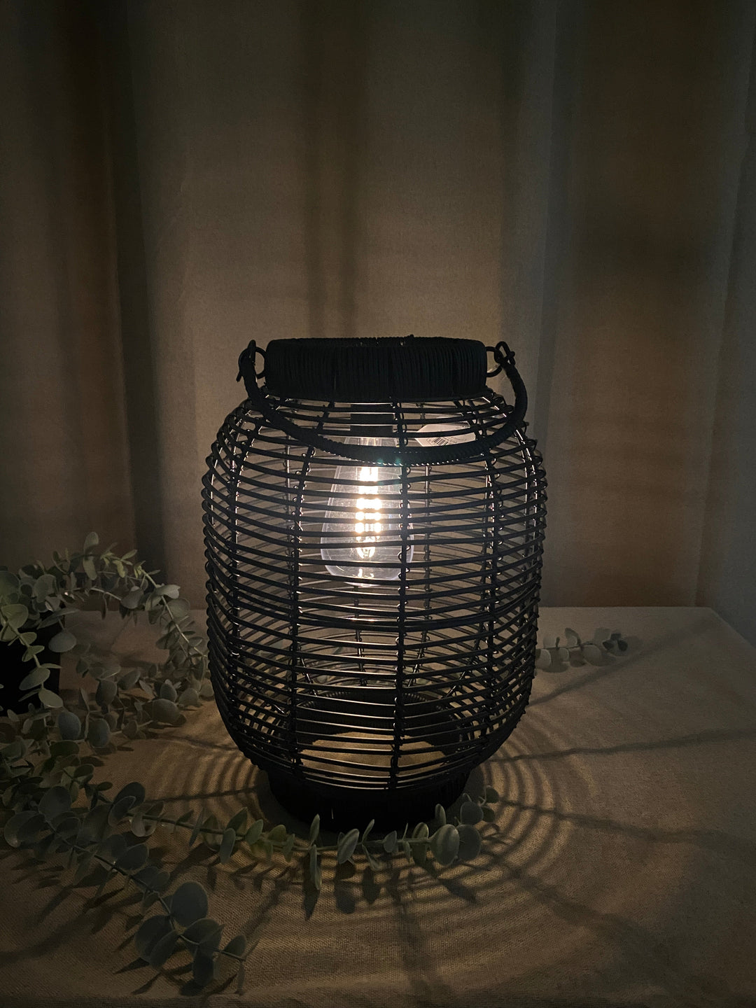 Solcellslykta D22x30 cm PVC/metall svart