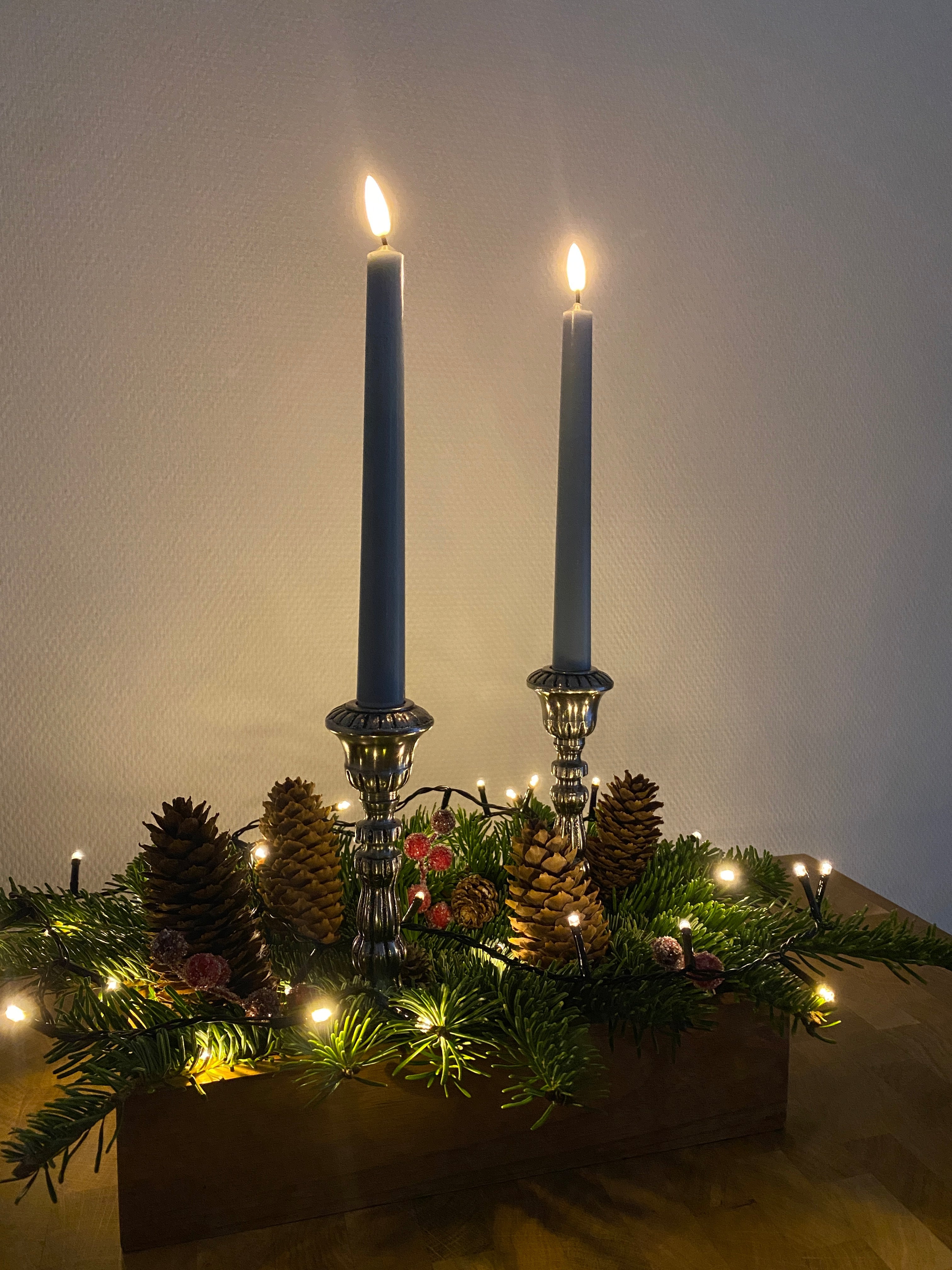 LED-ljusstake 24 cm 2 st. slät 3D-flamchip sea