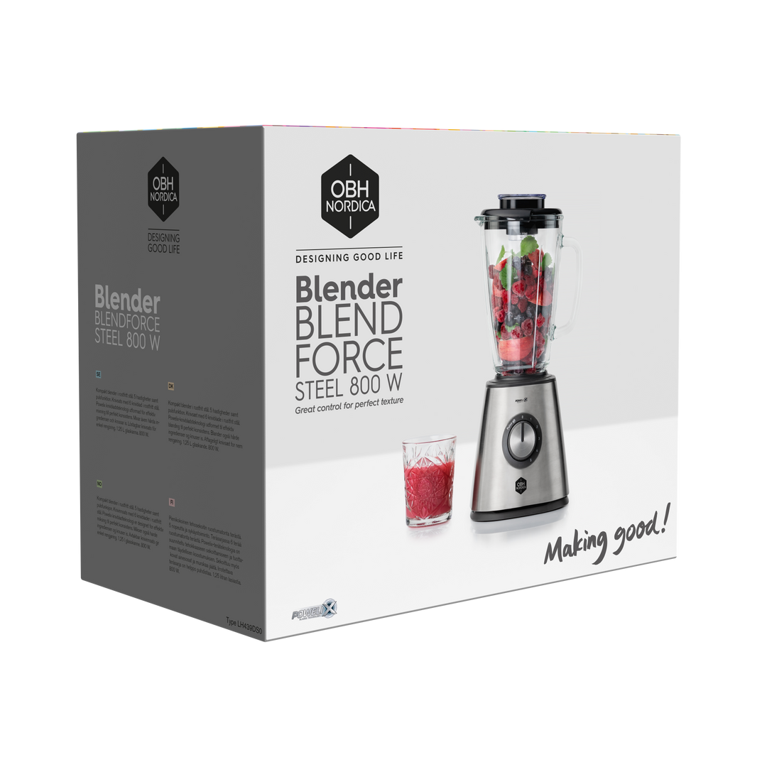 OBH Nordica - Blender Blendforce Stål - 800 W