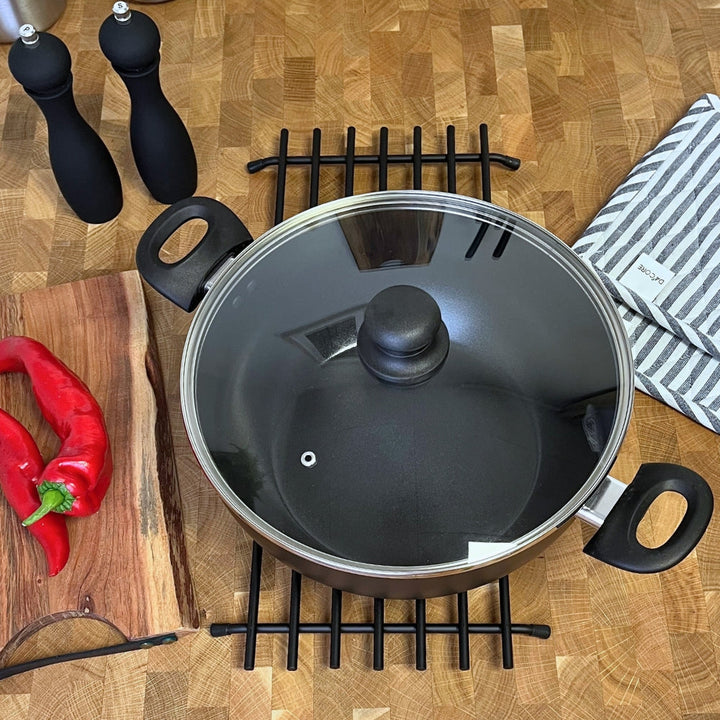 Conzept - Induktionskeramik 8 L stekpanna med glaslock för induktion