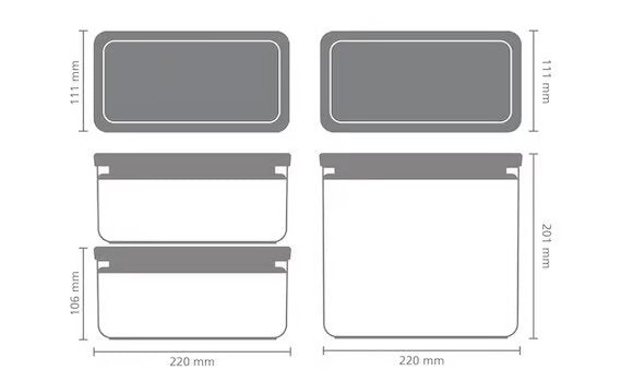 Brabantia - Smakfullt förvaringsset stapelbar 3 delar 2x1,5+1x3,5L