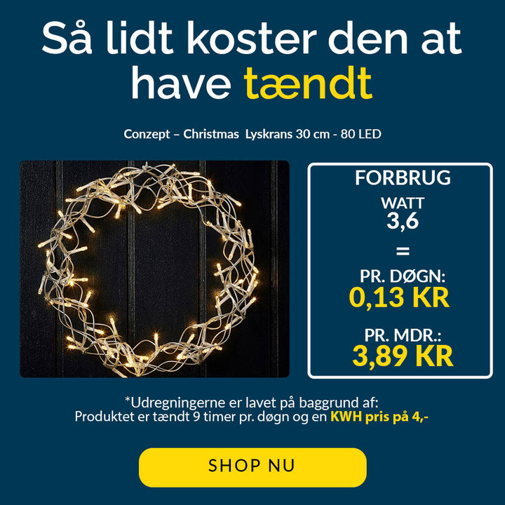 Conzept Jul - Ljusgirlang 30 cm 80 LED adapter