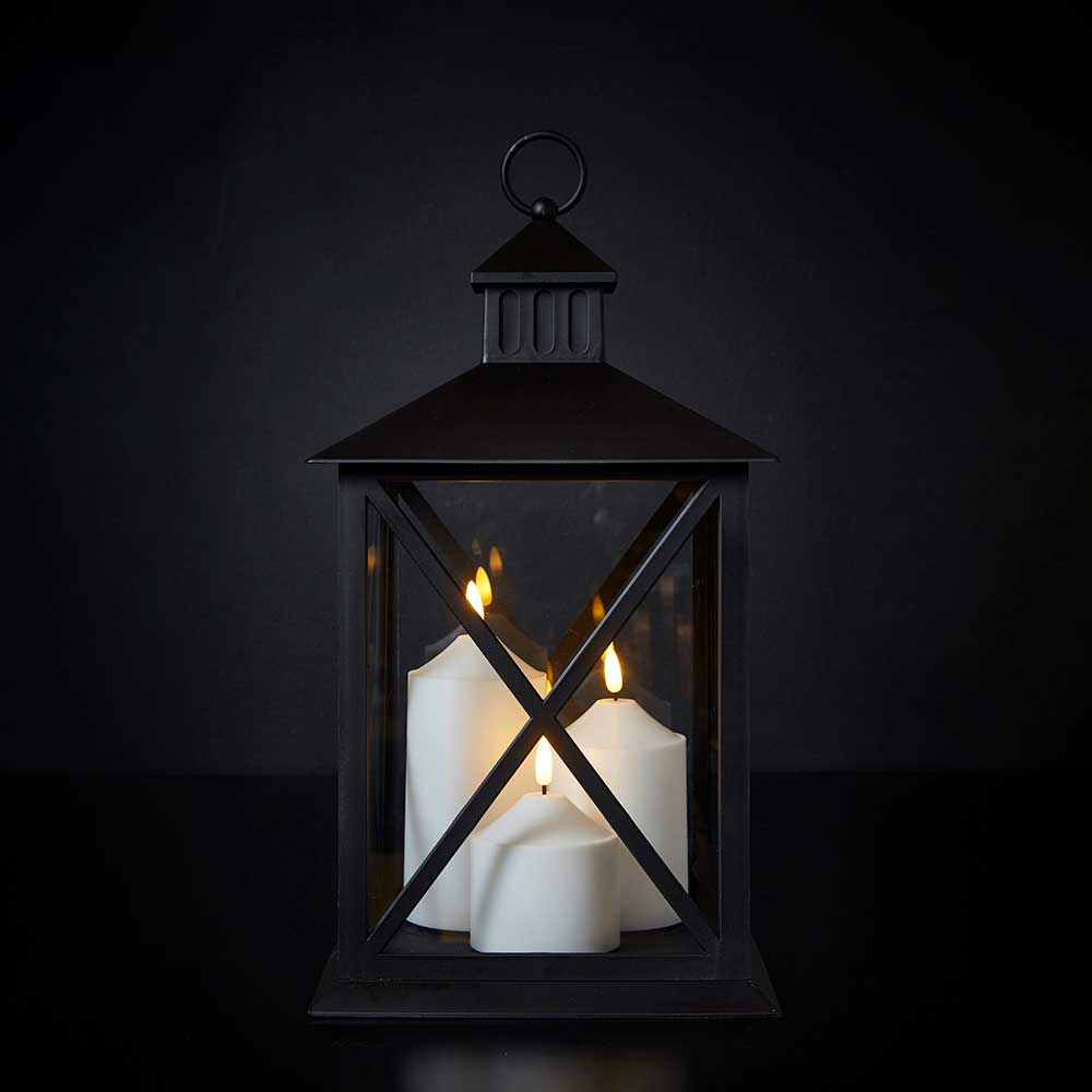 Dacore - Lykta med 3 LED blockljus - 40 cm