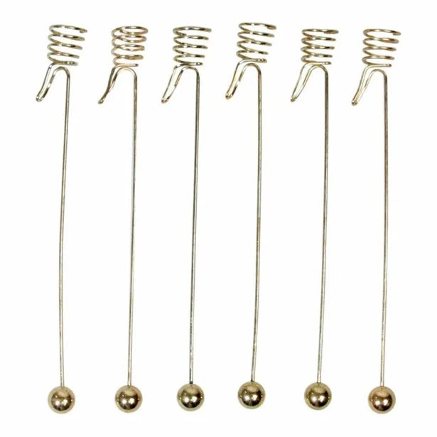 Det gamle Apotek - Star Collection ljushållare för julgransguld - 6 st.