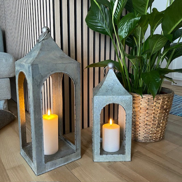 Lykta utan glas 15x15x40 cm zink