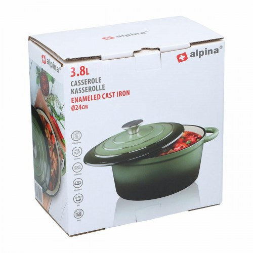 Alpina - Gjutjärnskruka 24 cm - grön