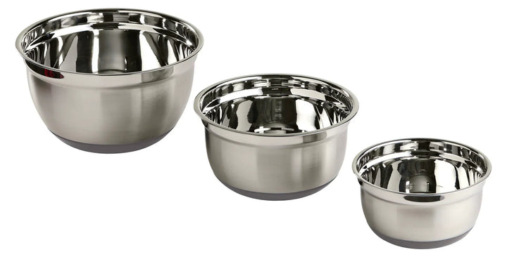 Skålset 3 delar. rostfritt stål med halkfri botten