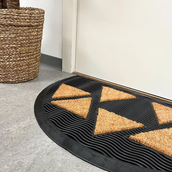 Dacore - Dörrmatta 45x75 cm sicksack mönster halvmåne - svart/natur