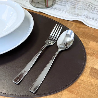 Dacore Placemat oval återvunnet läder mörkbrun