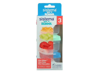 Sistema - Lunchbox 130ml Mini Bites To Go 3-pack 