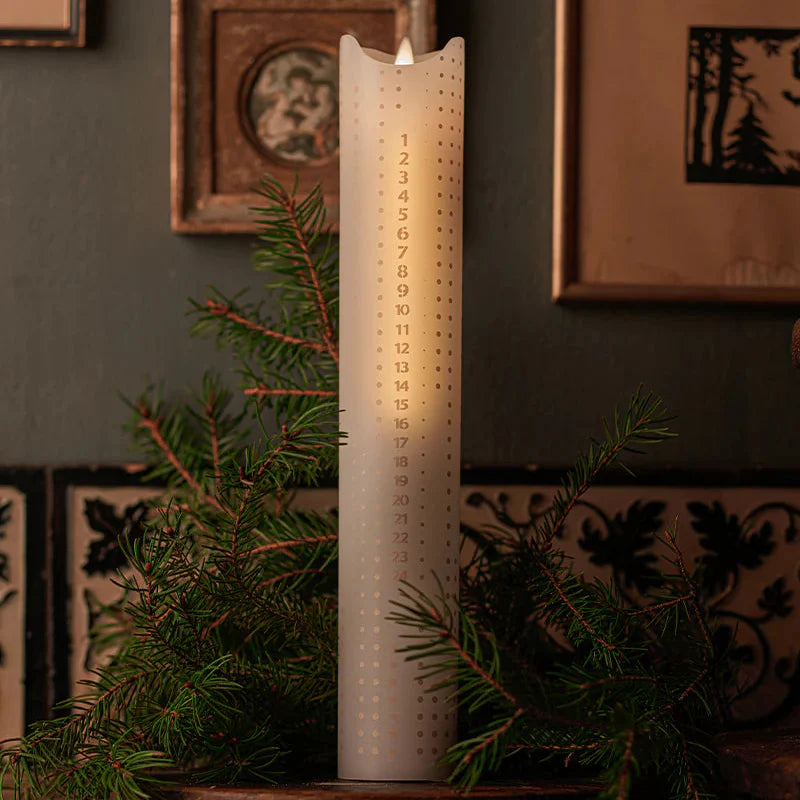 Sirius - Sara kalenderljus - med guldprickar 30 cm