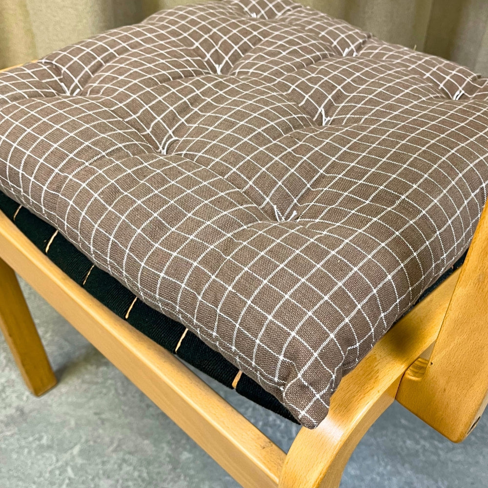 Dacore - Futon kudde 40x40 cm rutig taupe