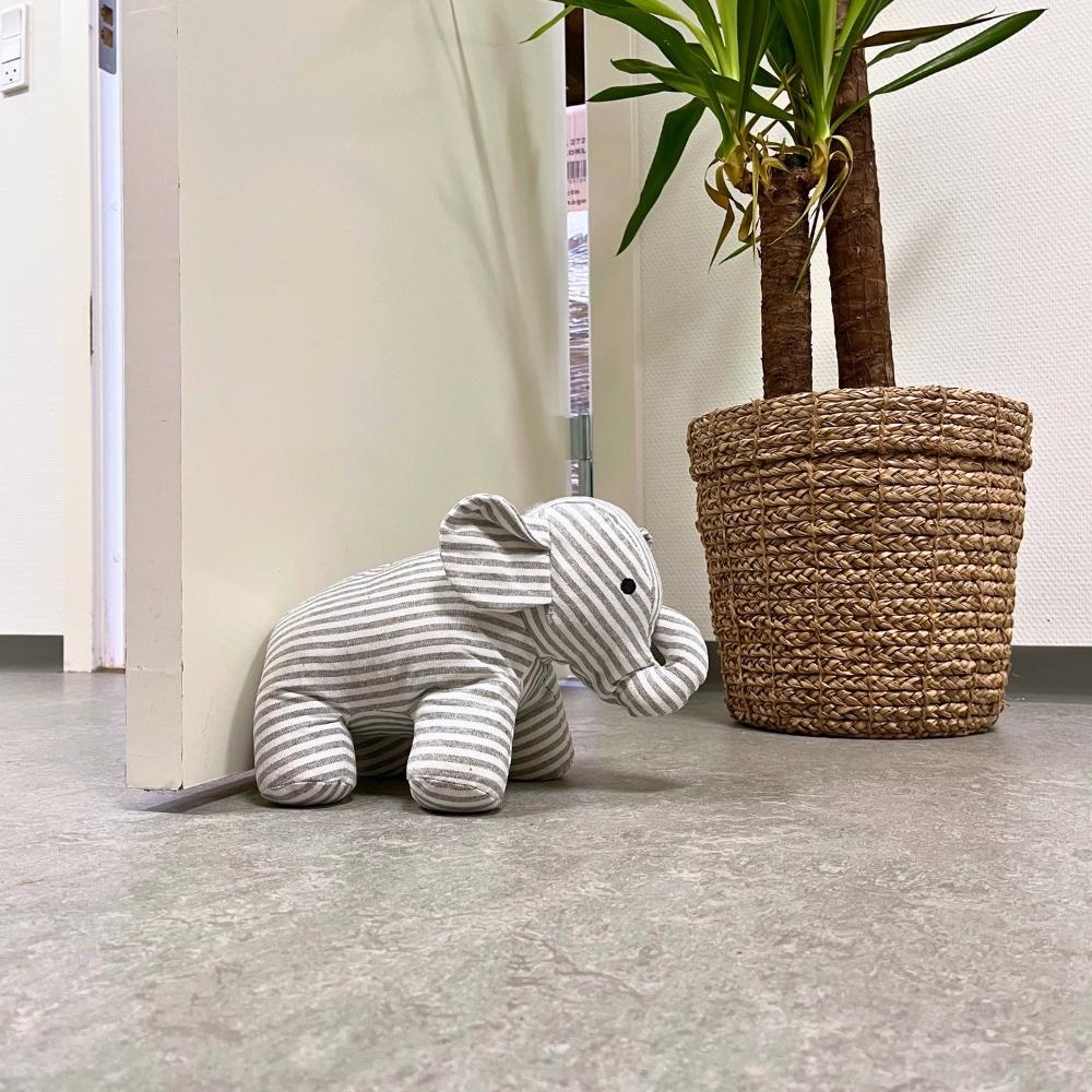 Dacore - Dörrstopp elefant 25 cm rand ass. grå/blå