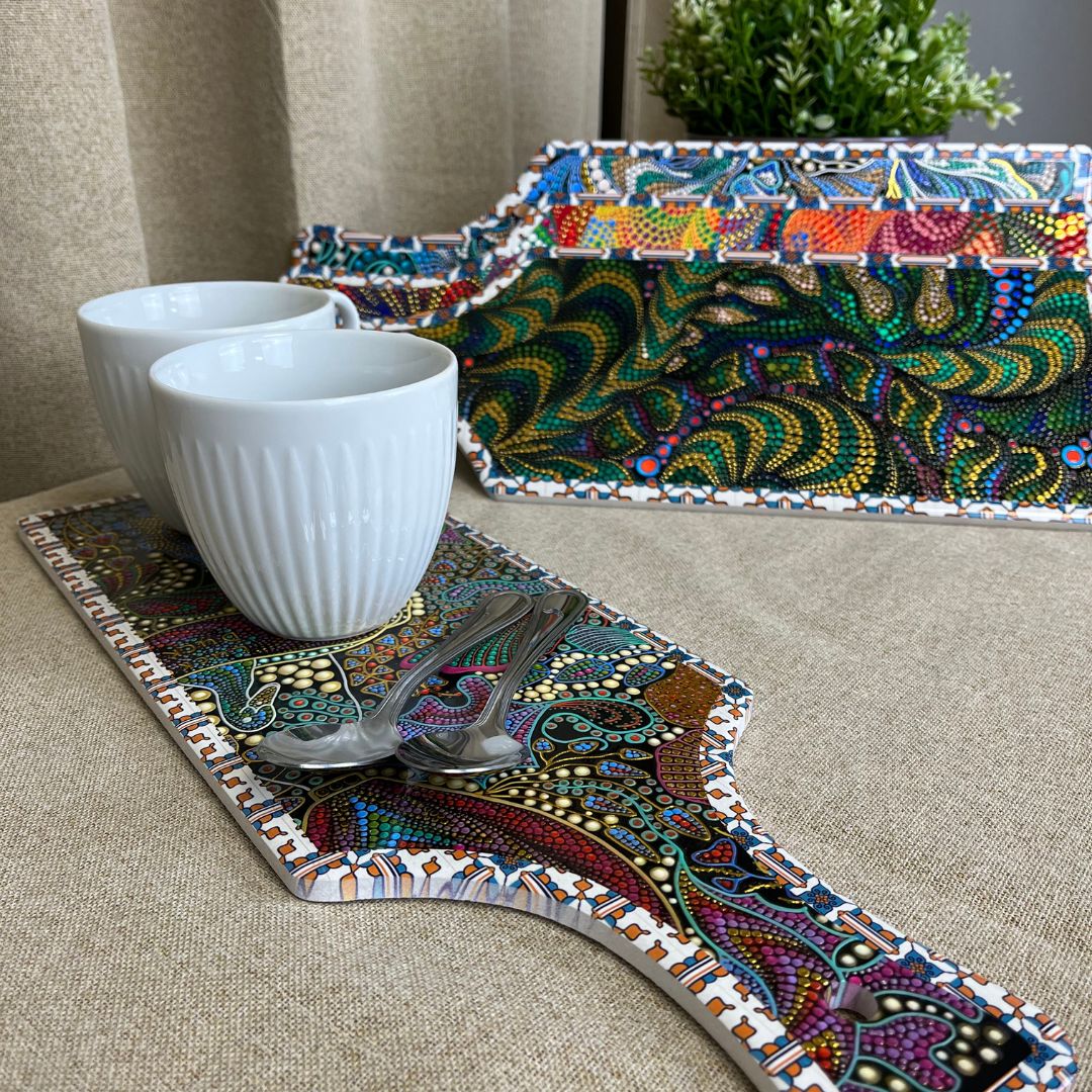 Keramisk serveringsbräda 14,5x40 cm 4 ass.