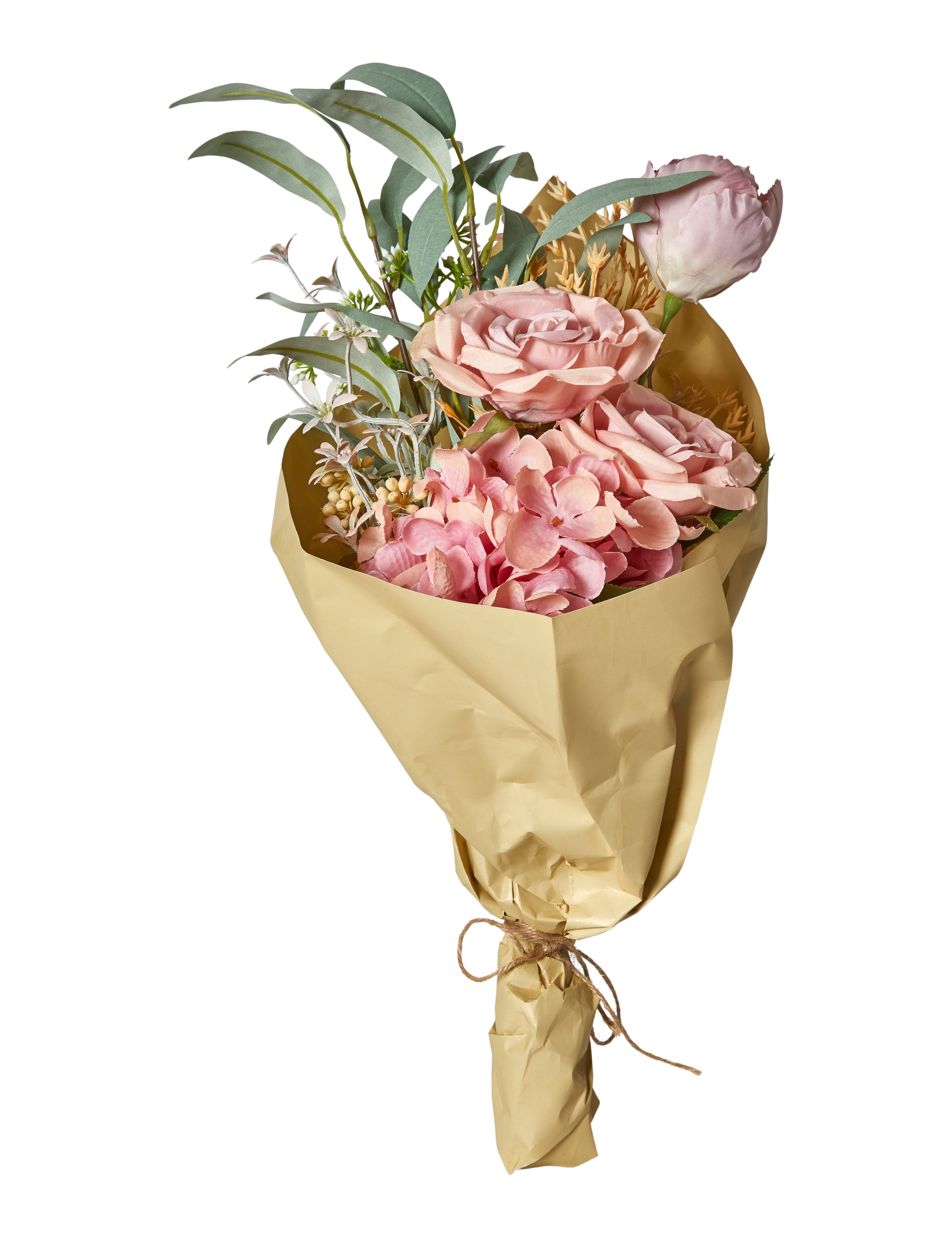 Bukett Hortensia/ros 55 cm rosa