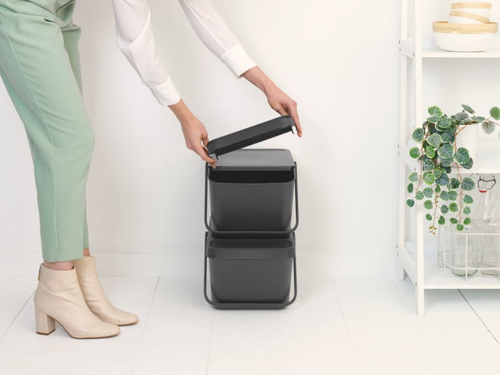 Brabantia - Sort & Go stapelbar papperskorg 20L - Grå