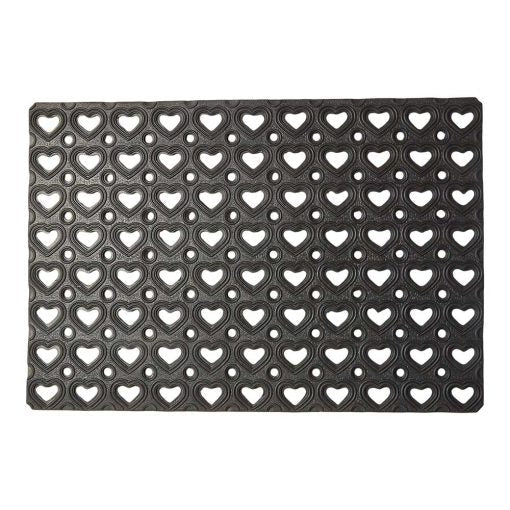 Dacore - Dörrmatta hjärta 40x60 gummi svart